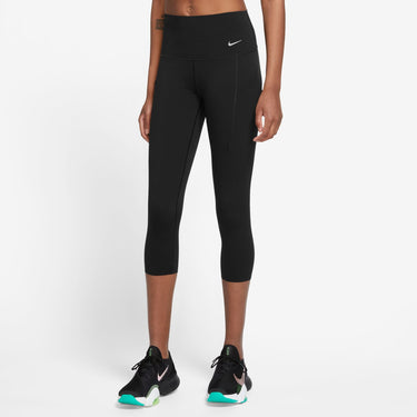 NIKE UNIVERSA WOMEN'S MEDIUM-SUPPORT HIGH-WAISTED CROPPED LEGGINGS WITH POCKETS