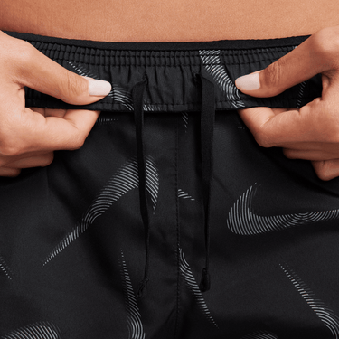 NIKE TEMPO  SWOOSH WOMEN'S DRI-FIT BRIEF-LINED PRINTED RUNNING SHORTS