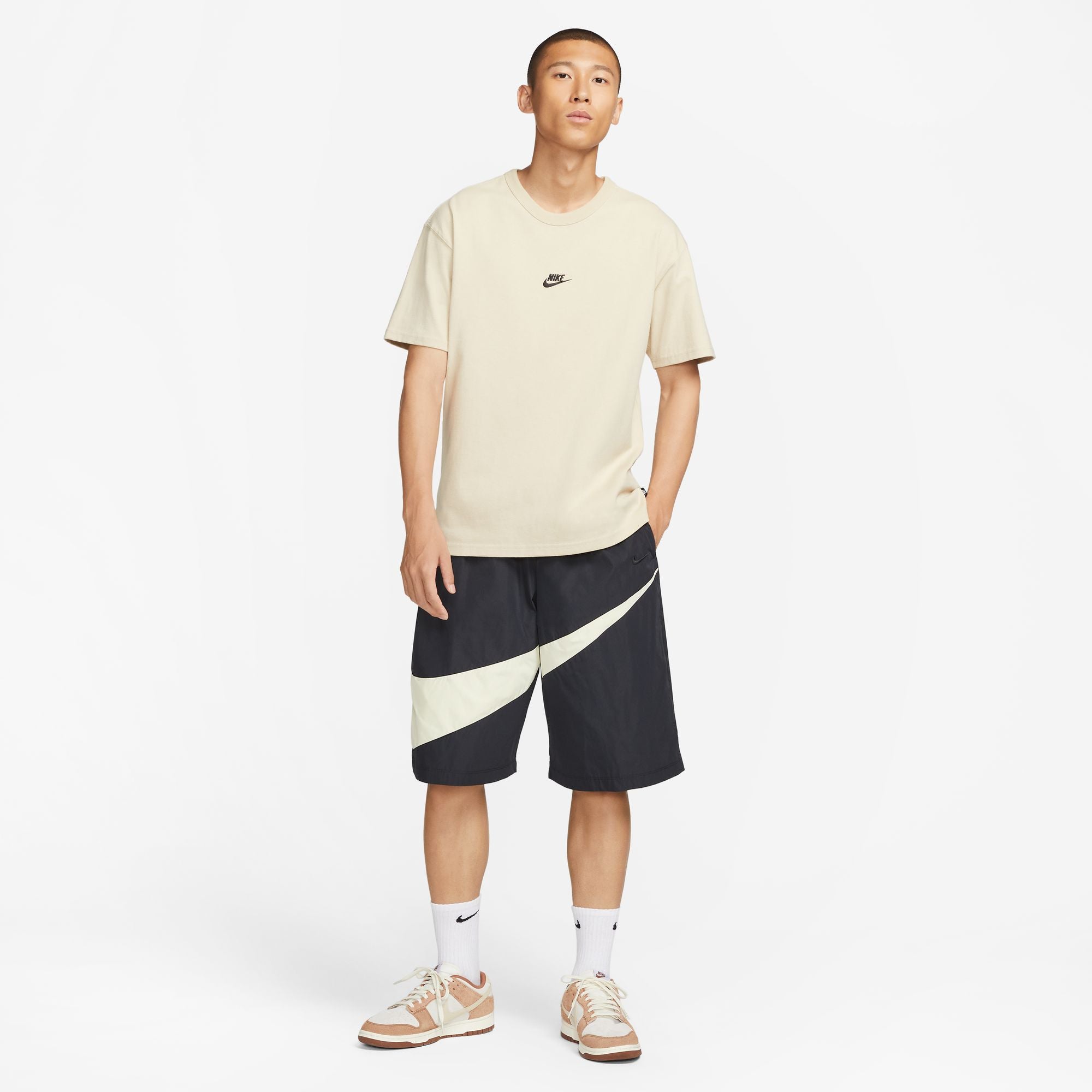 ﻿NIKE SWOOSH ﻿MEN'S WOVEN SHORTS ﻿BLACK/COCONUT MILK/BLACK – Park Outlet Ph