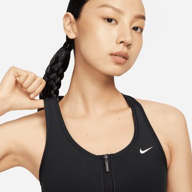 NIKE SWOOSH FRONT ZIP WOMEN'S MEDIUM-SUPPORT PADDED SPORTS BRA