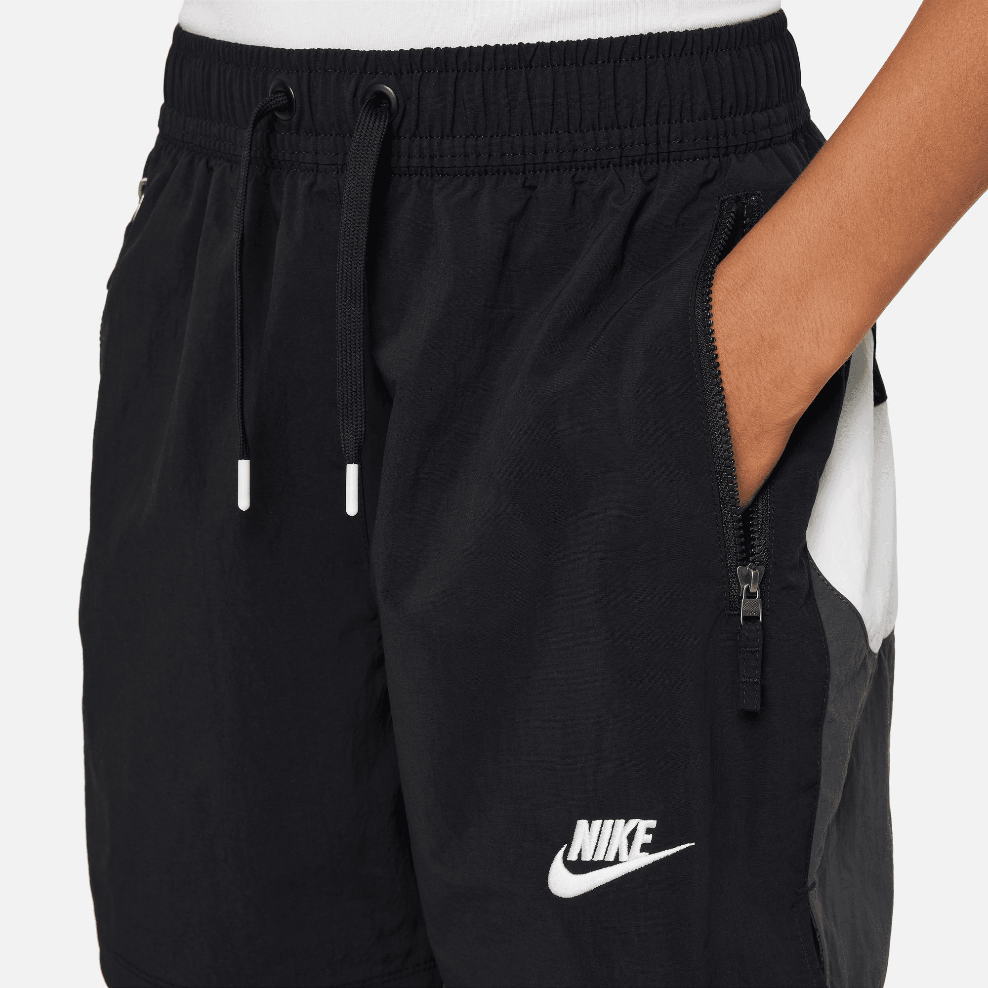 NIKE SPORTSWEAR AMPLIFY BIG KIDS' WOVEN SHORTS BLACK/DK SMOKE GREY ...