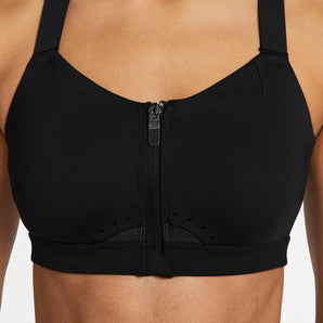 NIKE DRI-FIT ALPHA WOMENS HIGH-SUPPORT PADDED ZIP-FRONT SPORTS BRA