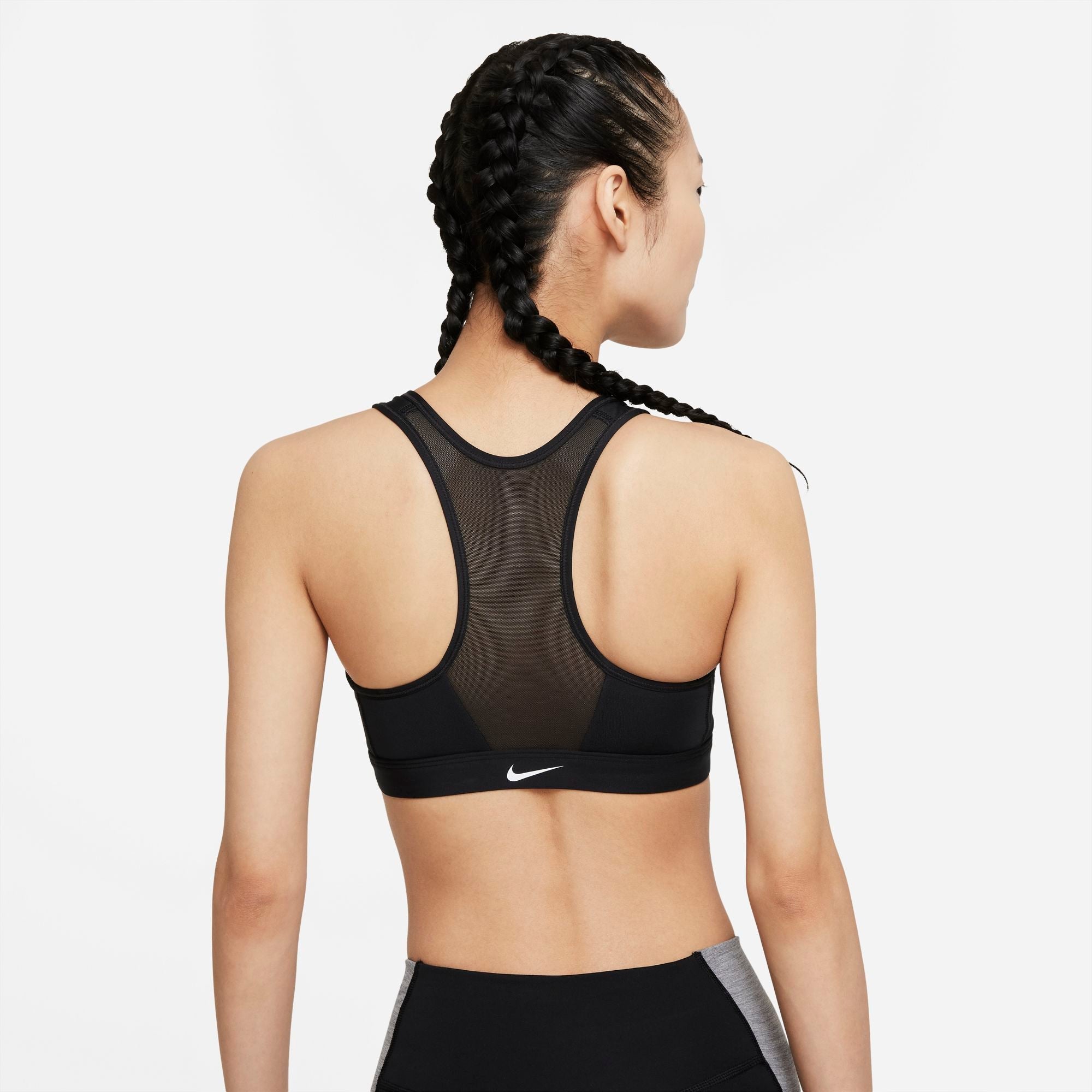 Nike Shape Zip Bra Womens Bra Fitness/Workout Black/Volt/White/White