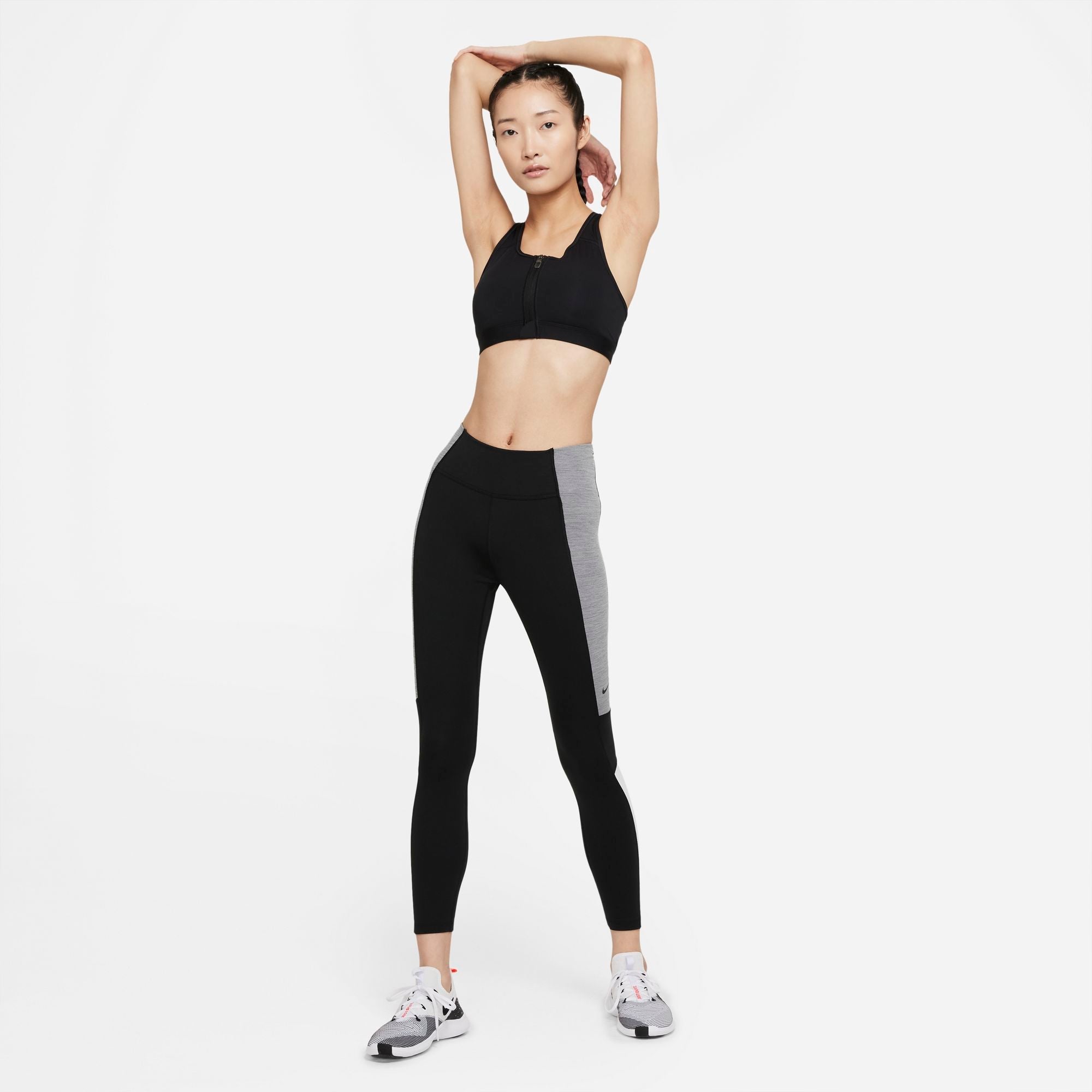 Nike Training Shape zip up bra in black