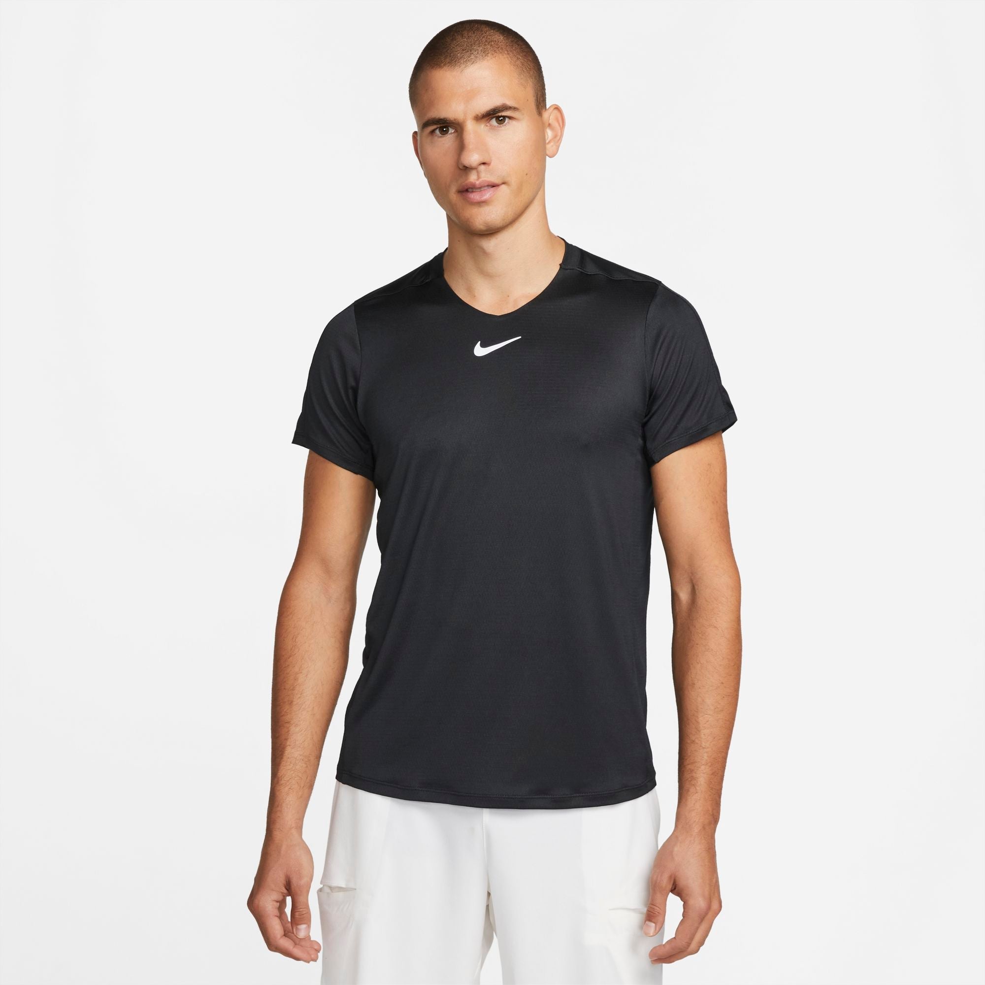 NIKECOURT DRI-FIT ADVANTAGE MENS TENNIS TOP BLACK/WHITE – Park Outlet Ph