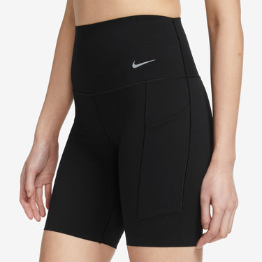 NIKE DRI-FIT UNIVERSA WOMENS MEDIUM-SUPPORT HIGH-WAISTED 8" SHORTS WITH POCKETS
